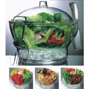 Prodyne Cold Bowl Salad On Ice with Servers NEW